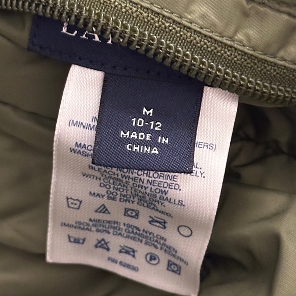 Land’s End goose feather down coat jacket, reversible kids size medium, 10/12 - Picture 10 of 15